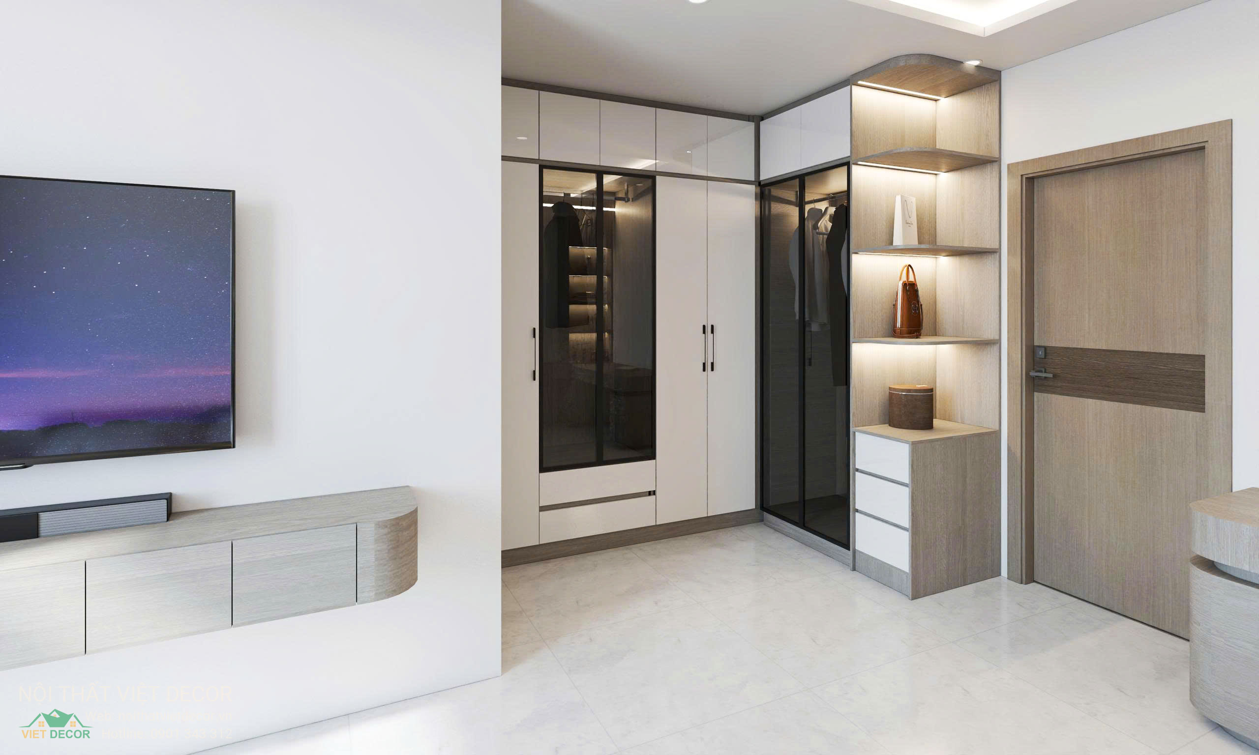 Nội Thất Việt Decor thiết kế, thi công nội thất nhà phố biệt thự Lavilla Green City tại Tân An, Long An (Tây Ninh) phong cách hiện đại tối giản