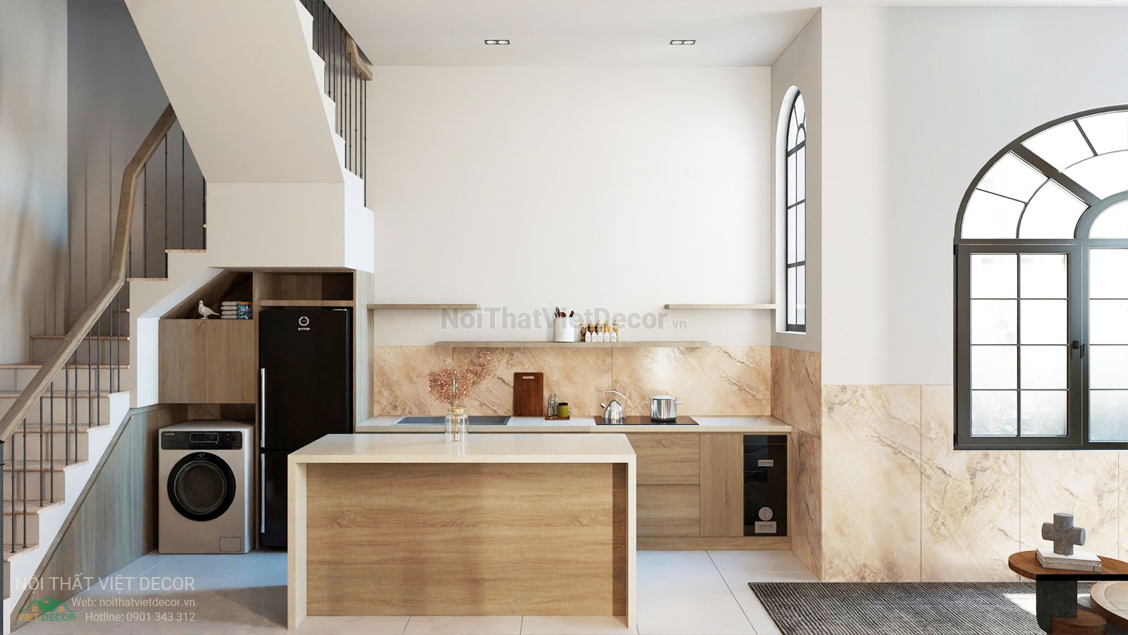 Nội Thất Việt Decor thiết kế thi công nội thất nhà phố liên kế tại huyện Long Đất tỉnh Vũng Tàu, hồ sơ thiết kế phối cảnh 3D