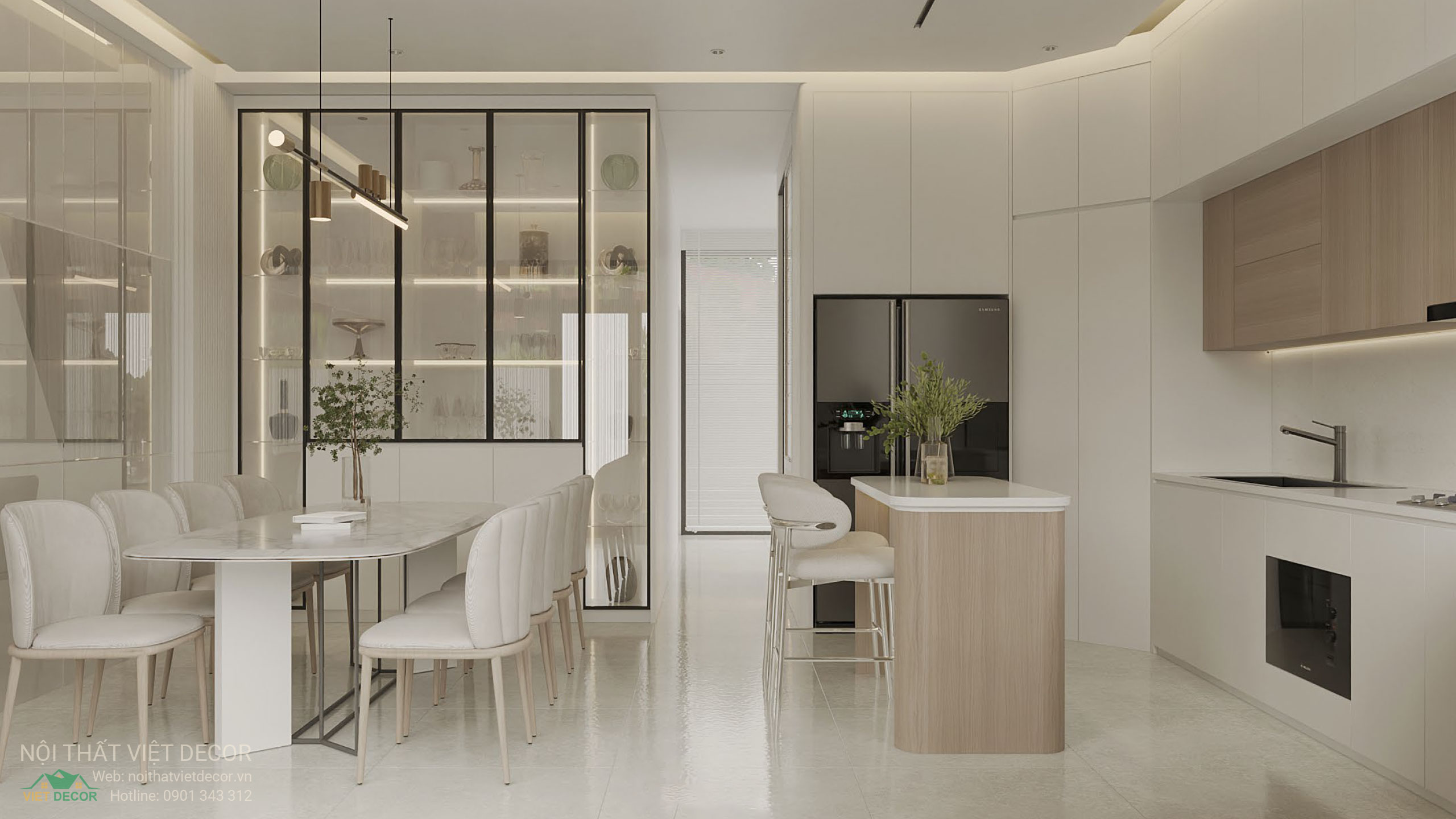 Nội Thất Việt Decor thiết kế thi công trang trí nội thất nhà phố tại phường Long Bình TP HCM, hồ sơ thiết kế 3D