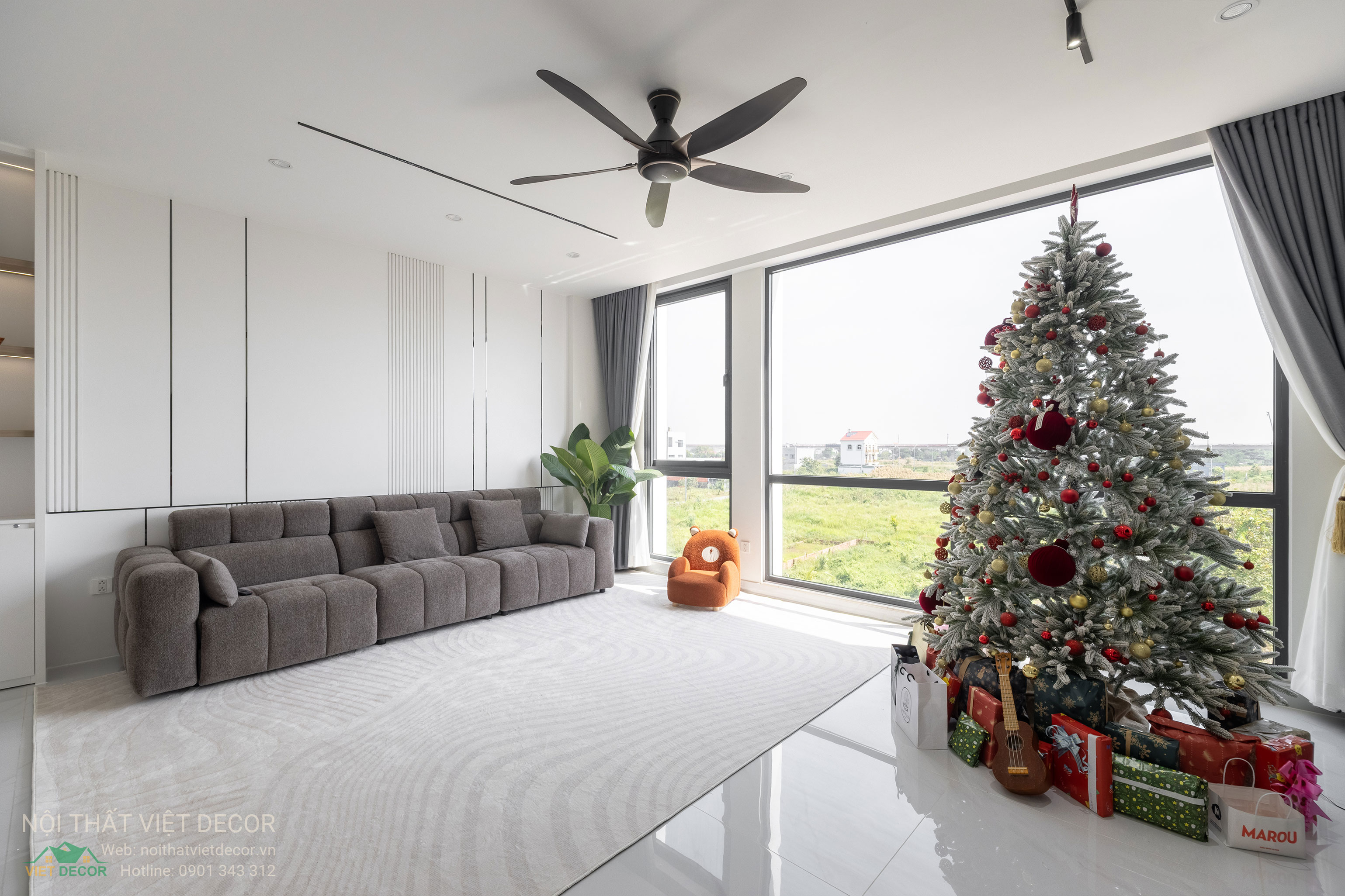 Nội Thất Việt Decor thiết kế thi công trang trí nội thất nhà phố tại phường Long Bình TP HCM, phòng khách