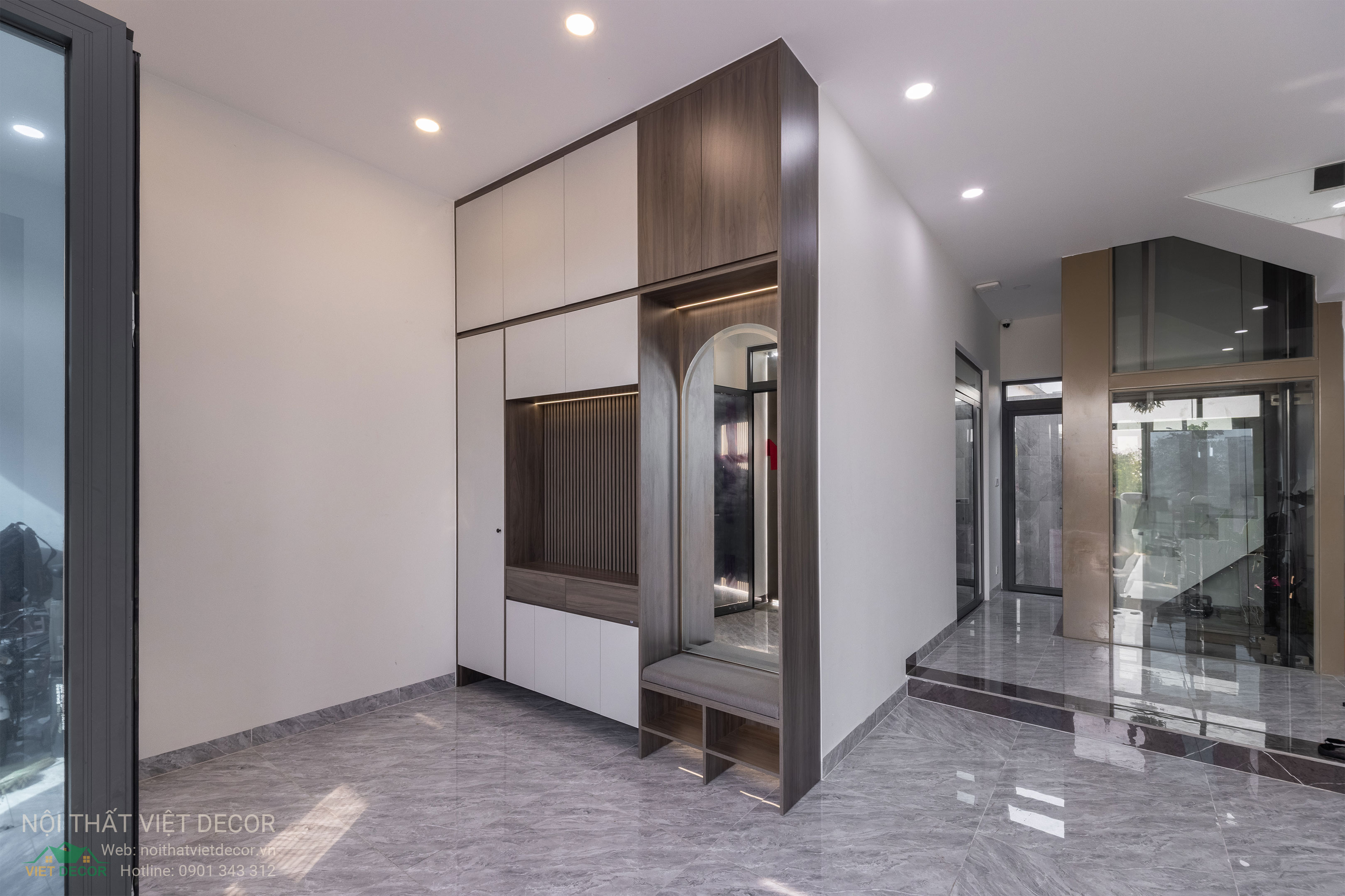 Nội Thất Việt Decor thiết kế thi công trang trí nội thất nhà phố tại phường Long Bình TP HCM, tủ giày