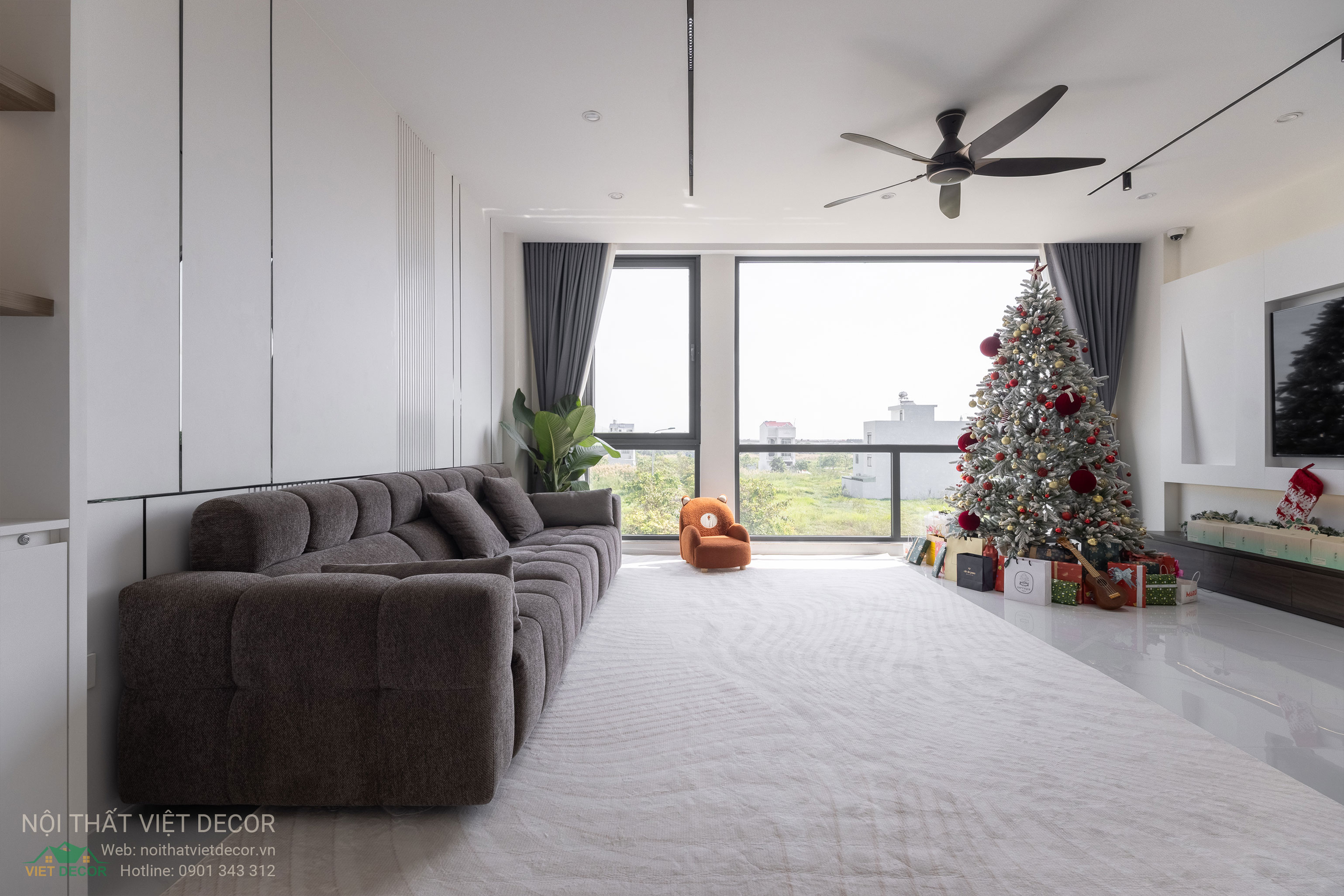 Nội Thất Việt Decor thiết kế thi công trang trí nội thất nhà phố tại phường Long Bình TP HCM, phòng khách
