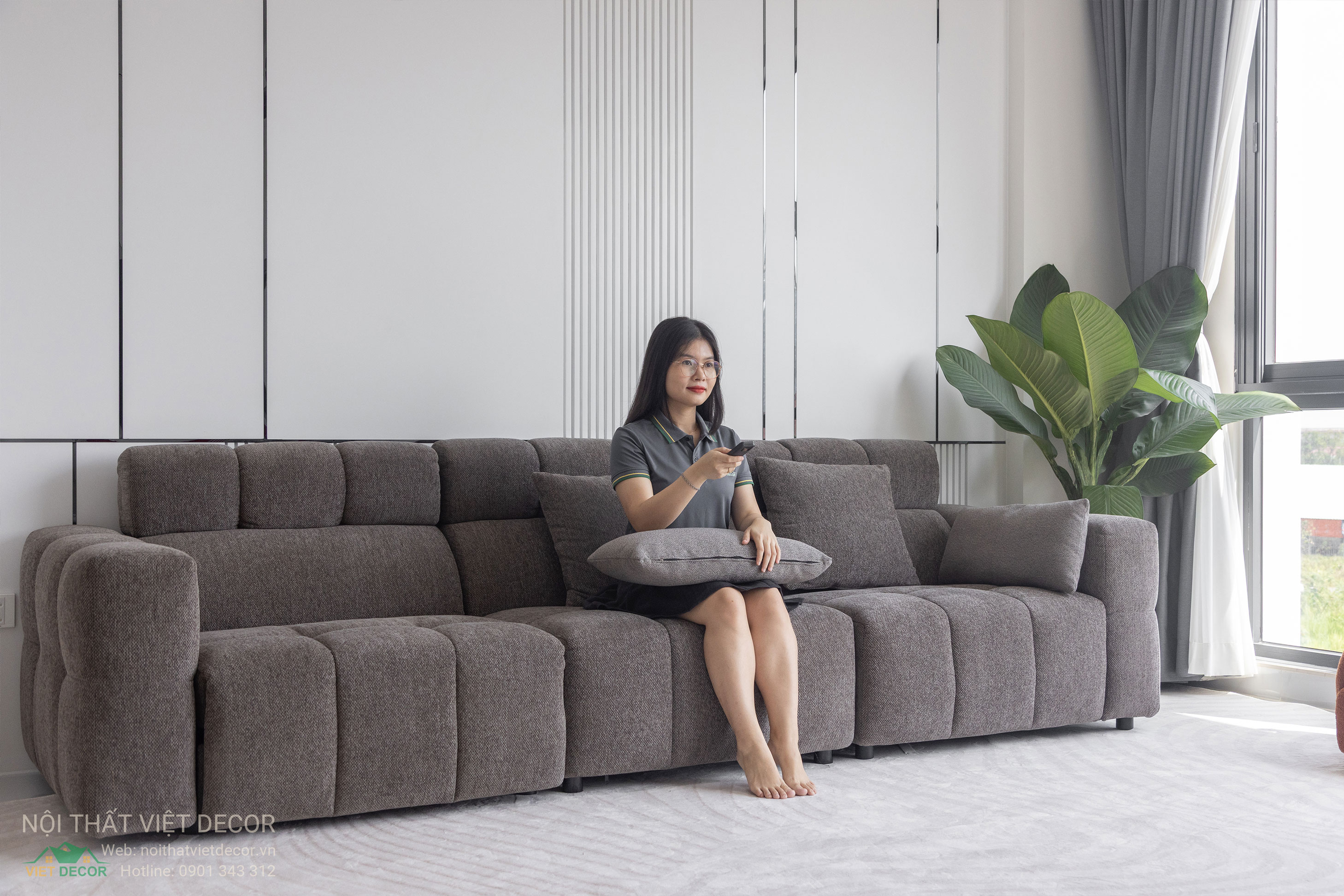 Nội Thất Việt Decor thiết kế thi công trang trí nội thất nhà phố tại phường Long Bình TP HCM, phòng khách