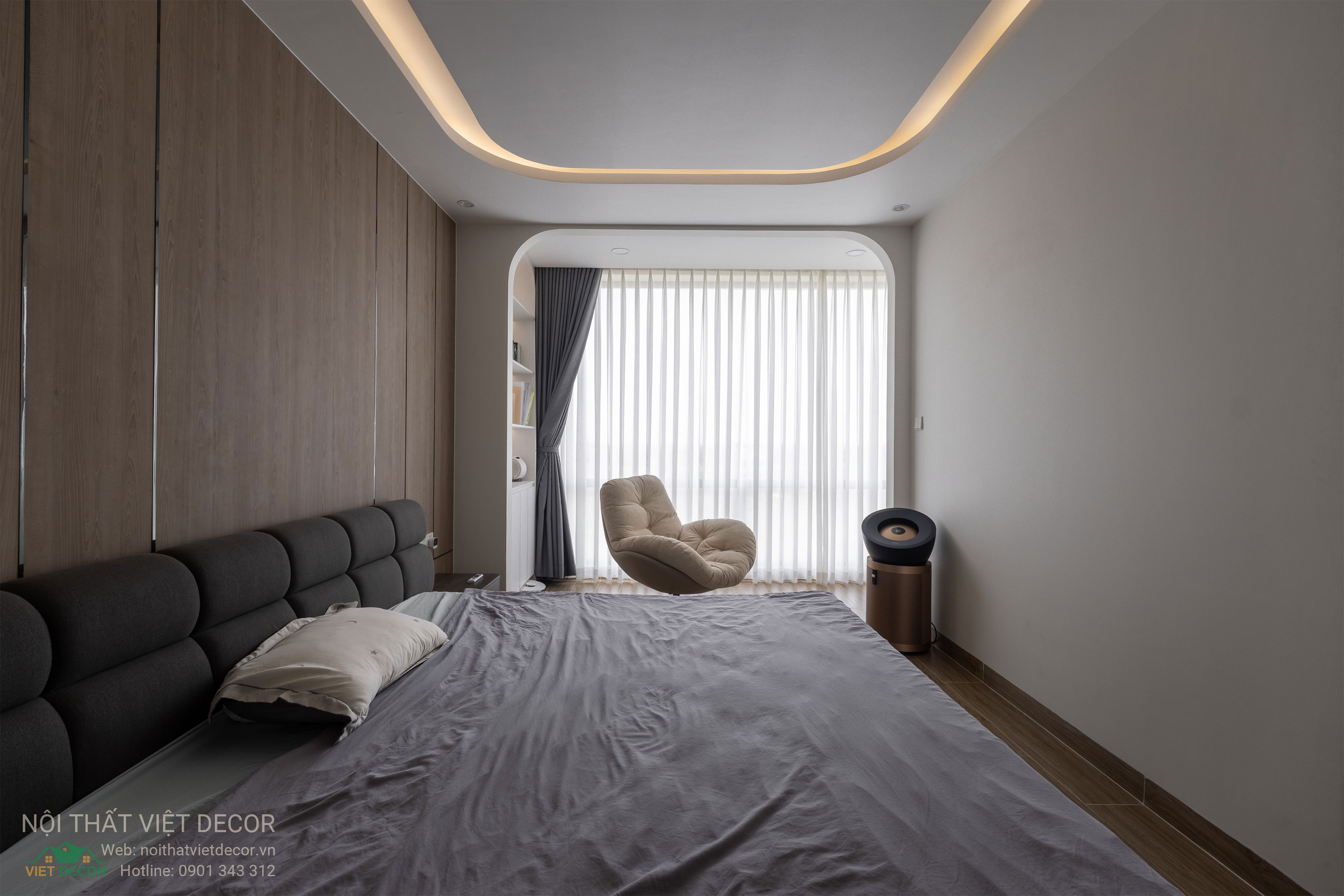 Nội Thất Việt Decor thiết kế thi công trang trí nội thất nhà phố tại phường Long Bình TP HCM, phòng ngủ master