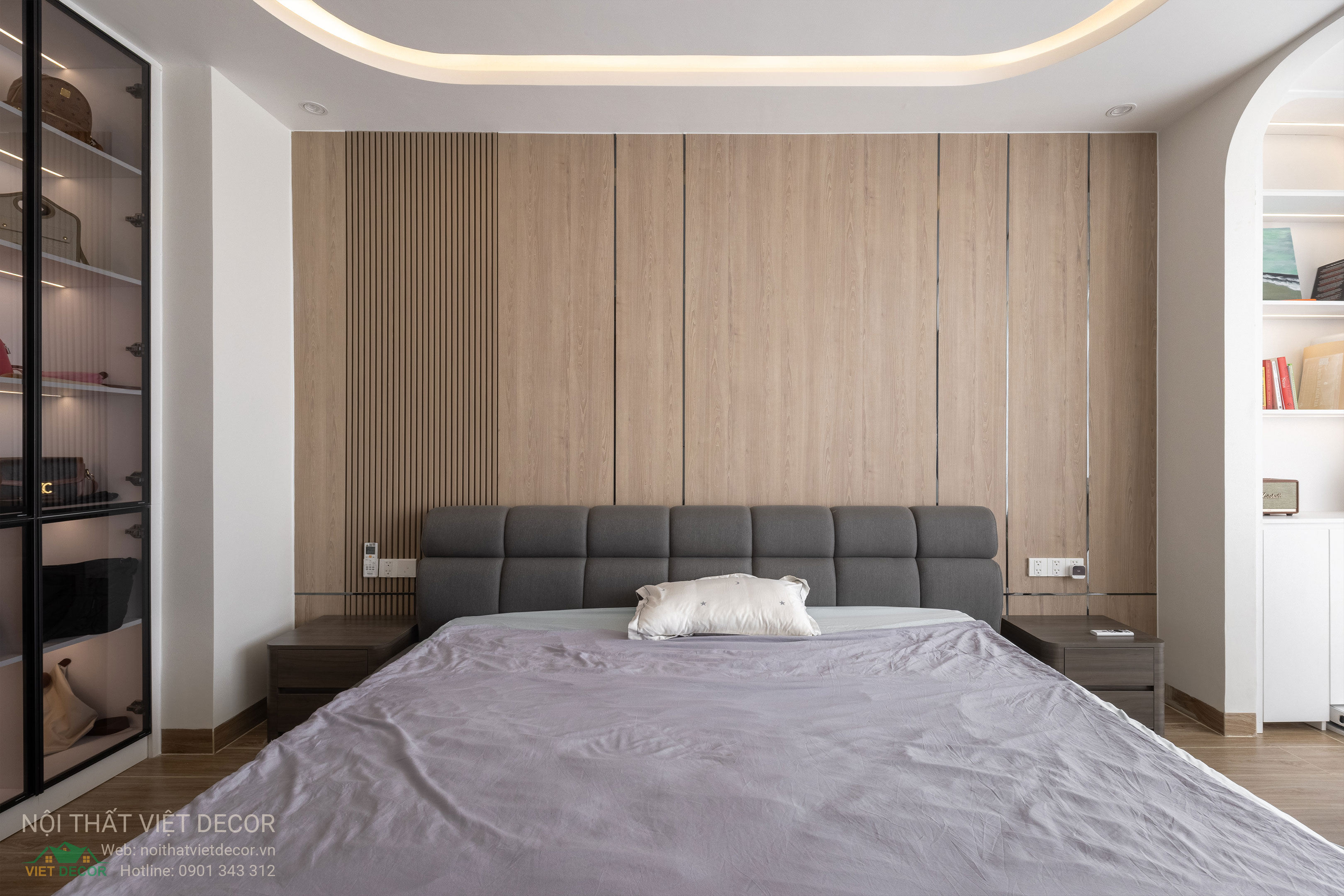 Nội Thất Việt Decor thiết kế thi công trang trí nội thất nhà phố tại phường Long Bình TP HCM, phòng ngủ master