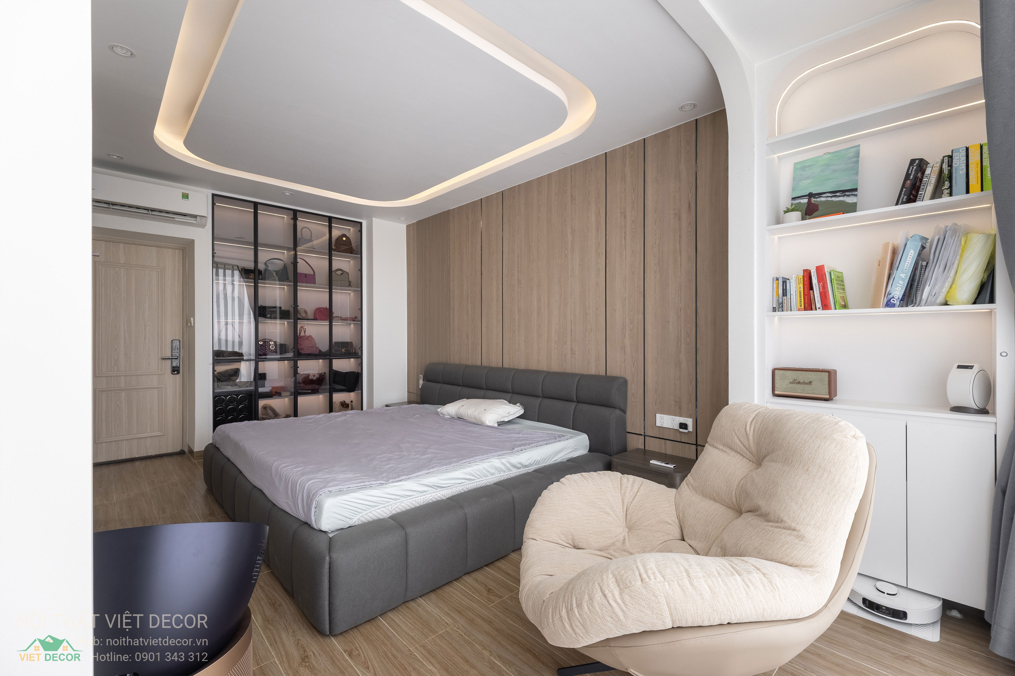 Nội Thất Việt Decor thiết kế thi công trang trí nội thất nhà phố tại phường Long Bình TP HCM, phòng ngủ master