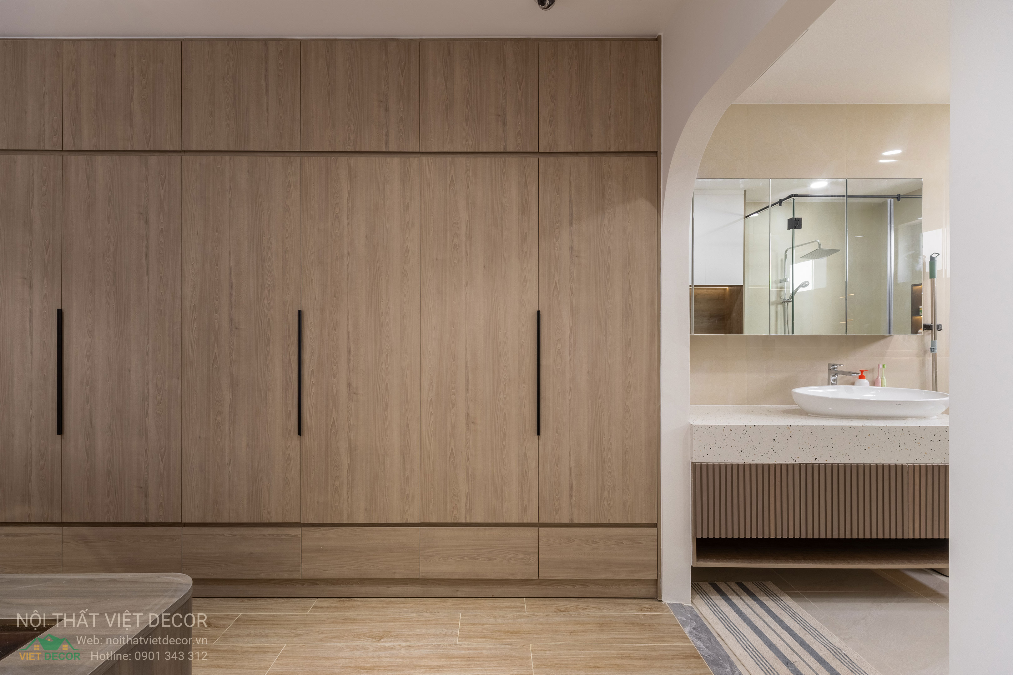 Nội Thất Việt Decor thiết kế thi công trang trí nội thất nhà phố tại phường Long Bình TP HCM, phòng ngủ master