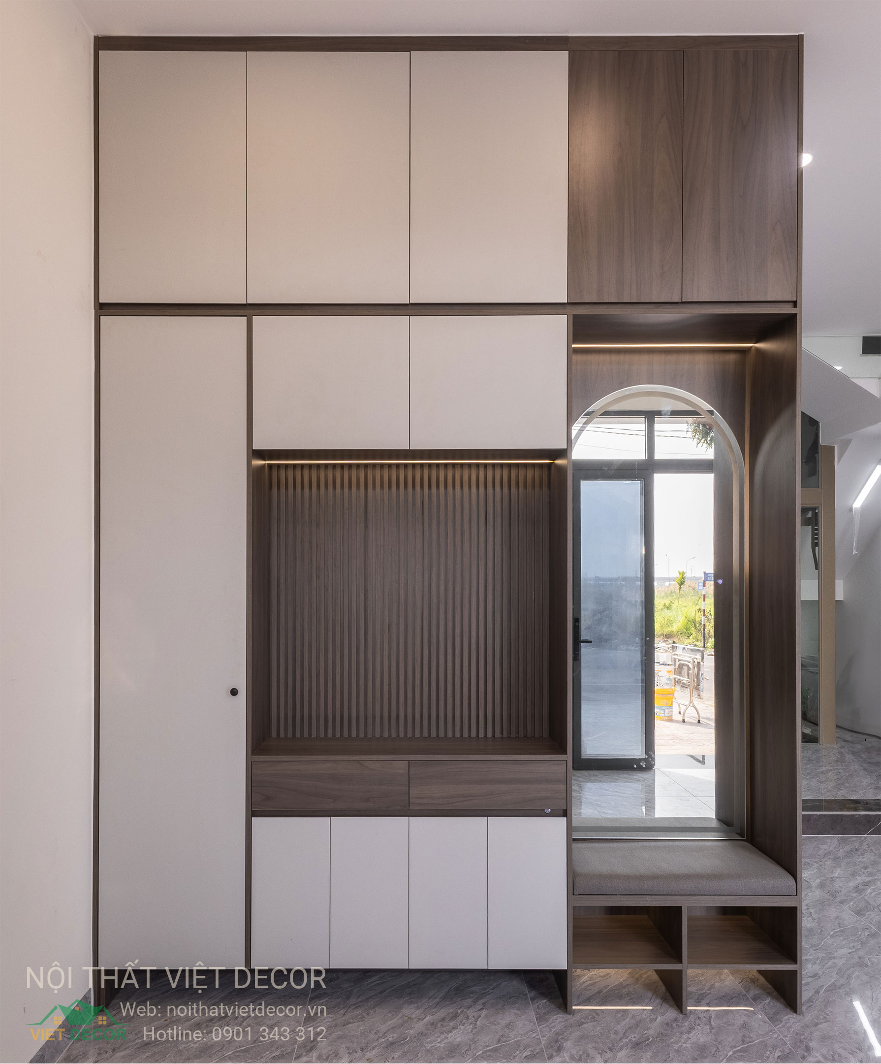 Nội Thất Việt Decor thiết kế thi công trang trí nội thất nhà phố tại phường Long Bình TP HCM, tủ giày