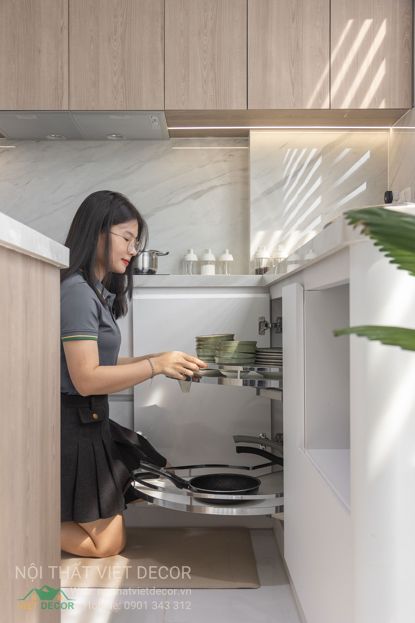 Nội Thất Việt Decor thiết kế thi công trang trí nội thất nhà phố tại phường Long Bình TP HCM, tủ bếp