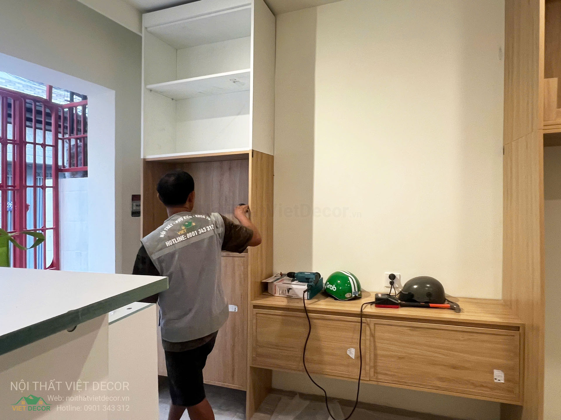 Nội Thất Việt Decor thiết kế thi công nội thất tủ bếp cánh huỳnh pano gỗ công nghiệp An Cường, Ba Thanh tại quận 4 thành phố Hồ Chí Minh