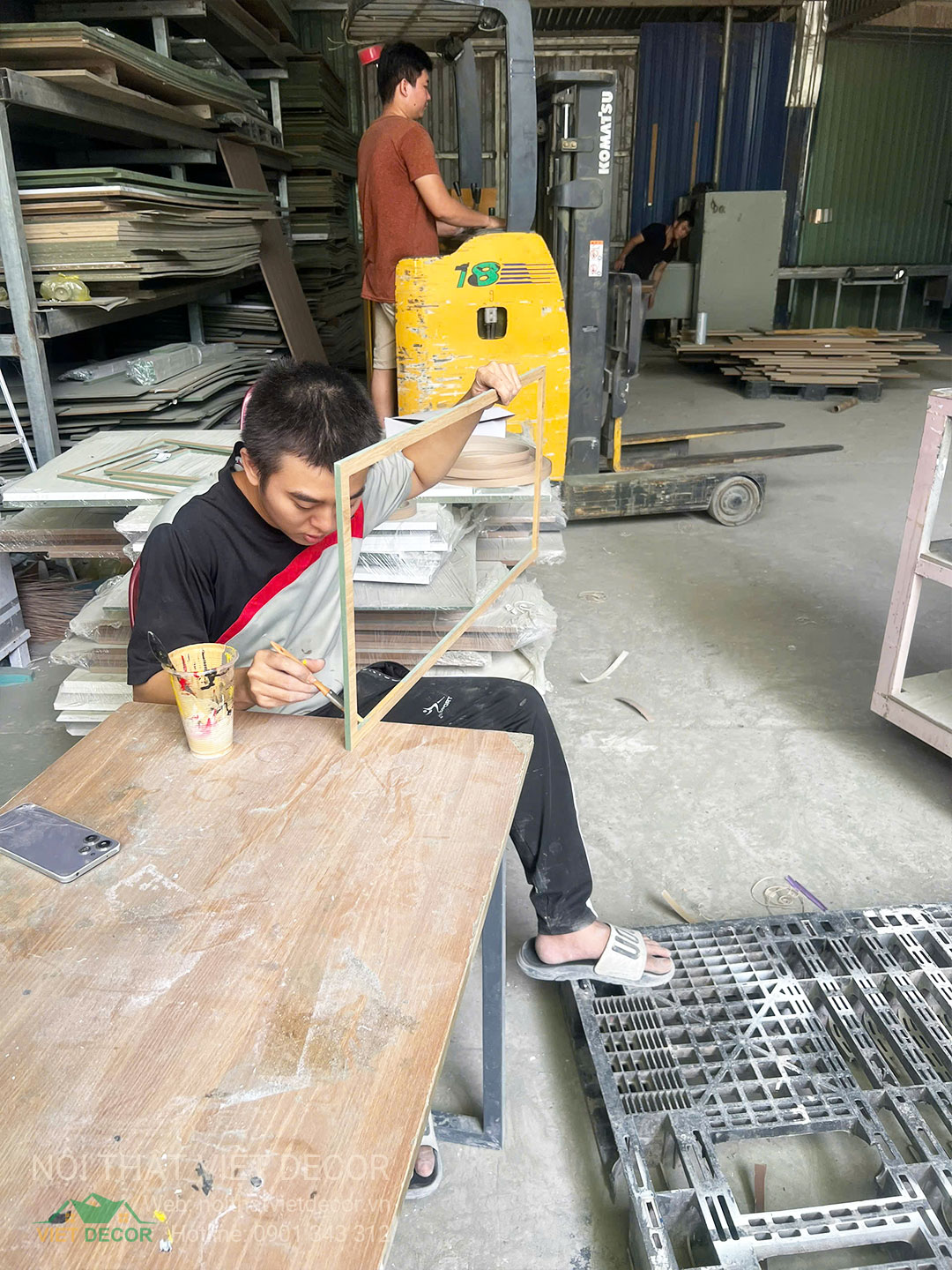 Nội Thất Việt Decor thiết kế thi công nội thất tủ bếp cánh huỳnh pano gỗ công nghiệp An Cường, Ba Thanh tại quận 4 thành phố Hồ Chí Minh