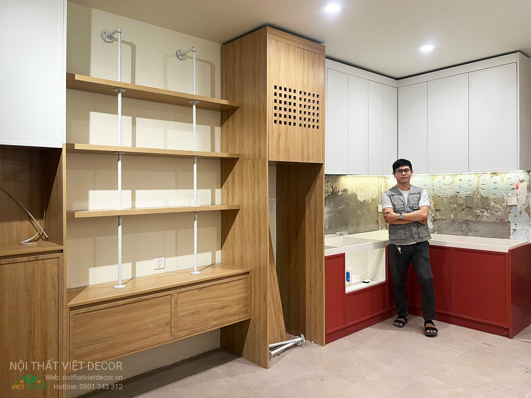 Nội Thất Việt Decor thiết kế thi công nội thất tủ bếp cánh huỳnh pano gỗ công nghiệp An Cường, Ba Thanh tại quận 4 thành phố Hồ Chí Minh