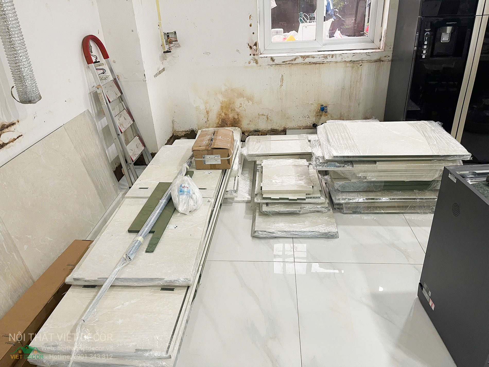 Nội Thất Việt Decor thiết kế thi công tủ bếp đẹp chữ L tại phường Long Trường (quận 9 cũ) TP HCM