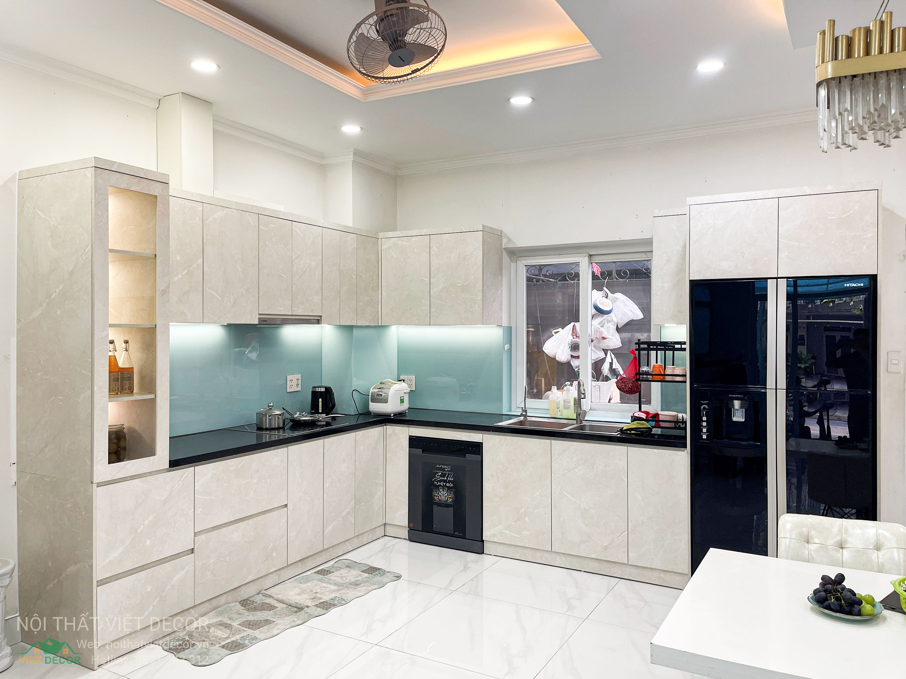 Nội Thất Việt Decor thiết kế thi công tủ bếp đẹp chữ L tại phường Long Trường (quận 9 cũ) TP HCM