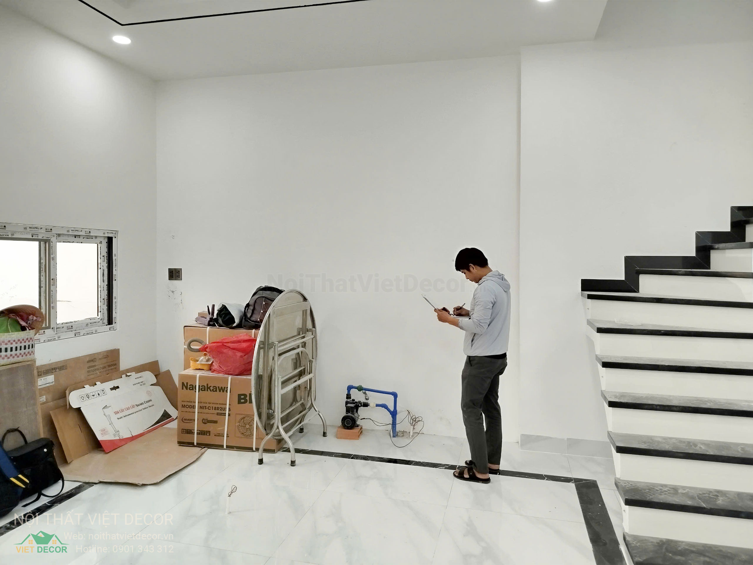 Nội Thất Việt Decor thiết kế thi công tủ bếp cao cấp HDF, WPB cánh phủ acrylic An Cường kết hợp cánh kính slim tại Bình Tân TP HCM