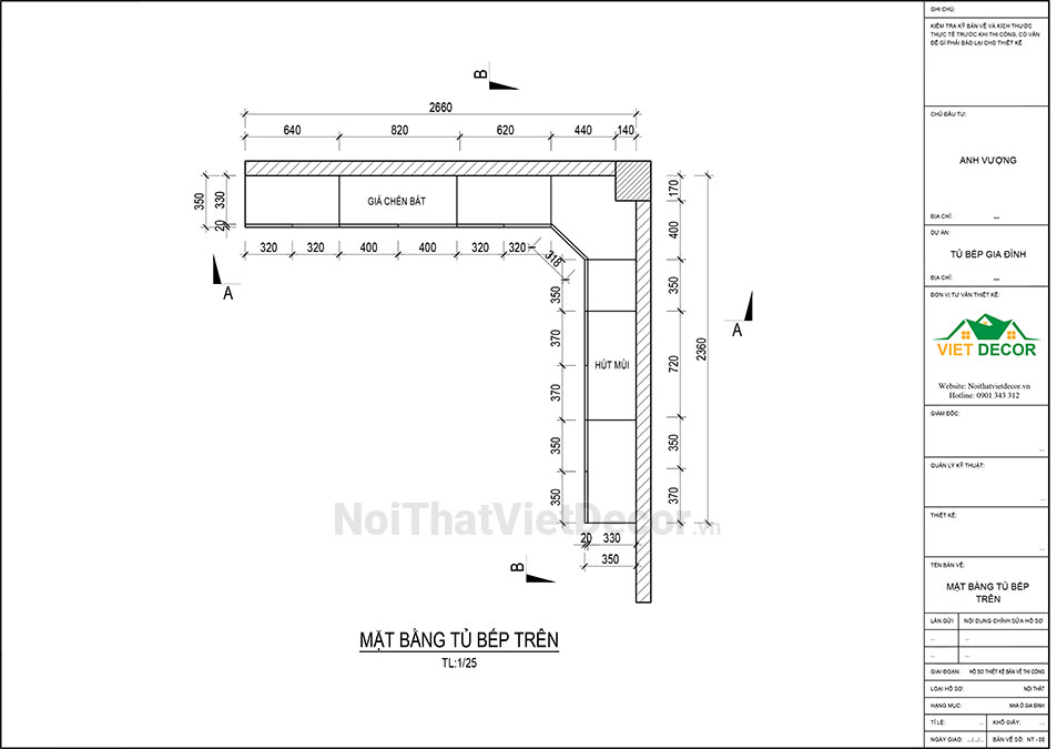 Tủ bếp hiện đại chữ L, khung inox 304 sơn tĩnh điện, cánh kính sơn màu viền nhôm, mặt đá nhân tạo cao cấp Vicostone BQ100, ốp tường kính cường lực 8mmsơn màu chỉ gương - Thiết kế chi tiết thi công
