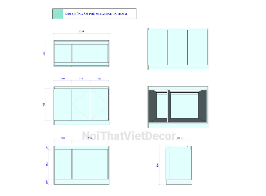 Noithatvietdecor Tủ bếp hiện đại chữ L, gỗ công nghiệp MDF chống ẩm phủ melamine Hồng Nghi