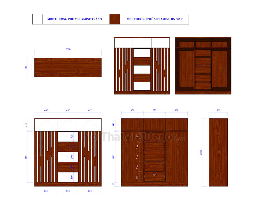 Noithatvietdecor Tủ bếp hiện đại chữ L, gỗ công nghiệp MDF chống ẩm phủ melamine Hồng Nghi