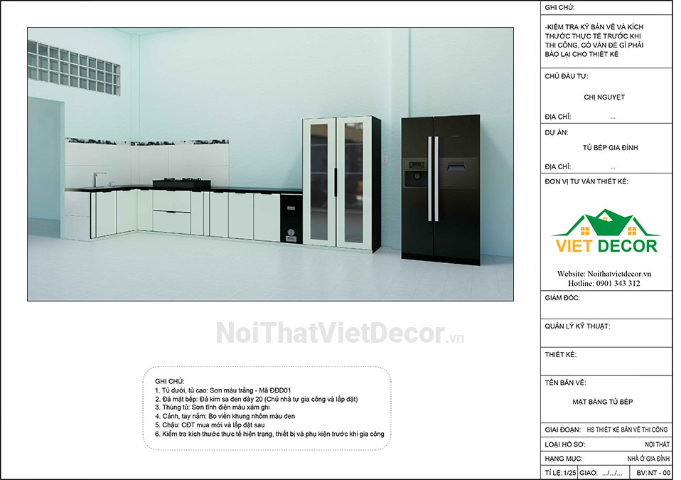 Tủ bếp hiện đại chữ L, khung inox 304 sơn tĩnh điện, cánh kính sơn màu viền nhôm, cải tạo tủ bếp xây gạch, bê tông - Bản vẽ thiết kế chi tiết thi công 2D