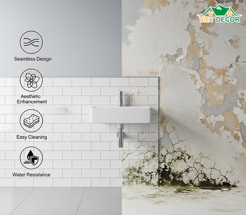 Tại sao cần quan tâm đến chiều cao ốp tường nhà vệ sinh?