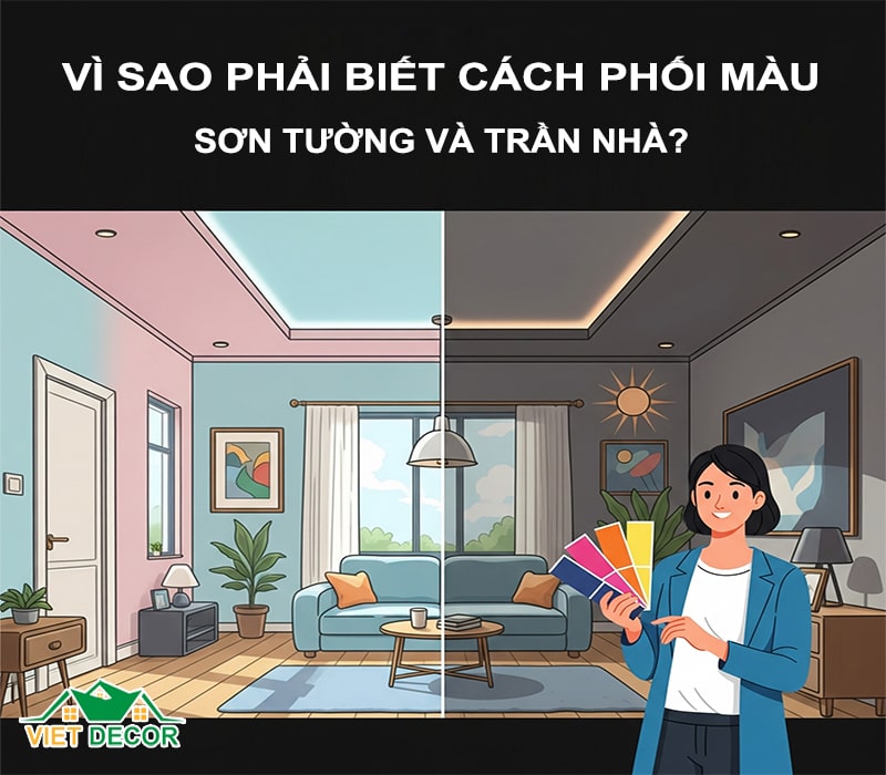 Vì sao phải biết cách phối màu sơn tường và trần nhà?