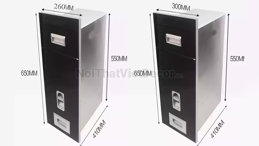 Phụ kiện nội thất Việt Decor phụ kiện lưu trữ tủ bếp thùng gaoj mặt gương đen Inoxen