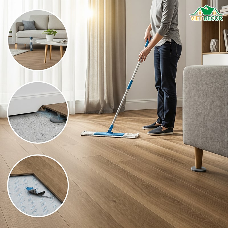 Những lưu ý để hạn chế sàn nhựa giả gỗ bị phồng, cong vênh