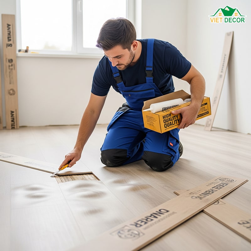 Cách khắc phục tình trạng sàn nhựa giả gỗ bị phồng do chất lượng sản phẩm