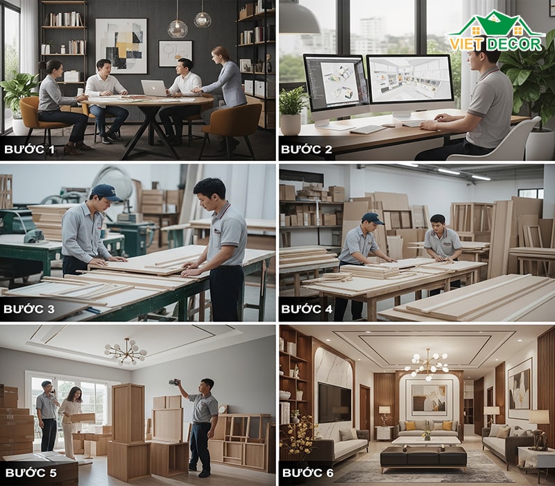 Quy trình thi công nội thất HCM chuyên nghiệp