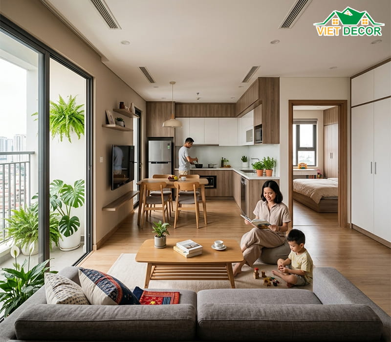 Tại sao thiết kế căn hộ chung cư 70m2 2 phòng ngủ lại trở thành xu hướng?