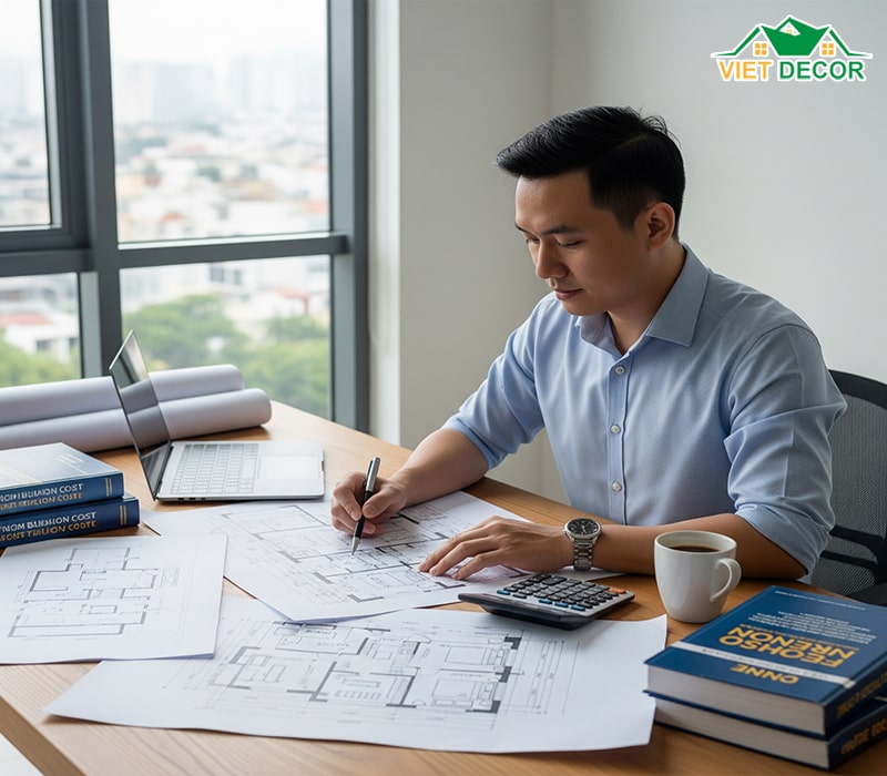 Chi phí xây nhà 1 trệt 1 lầu 3 phòng ngủ 4×15