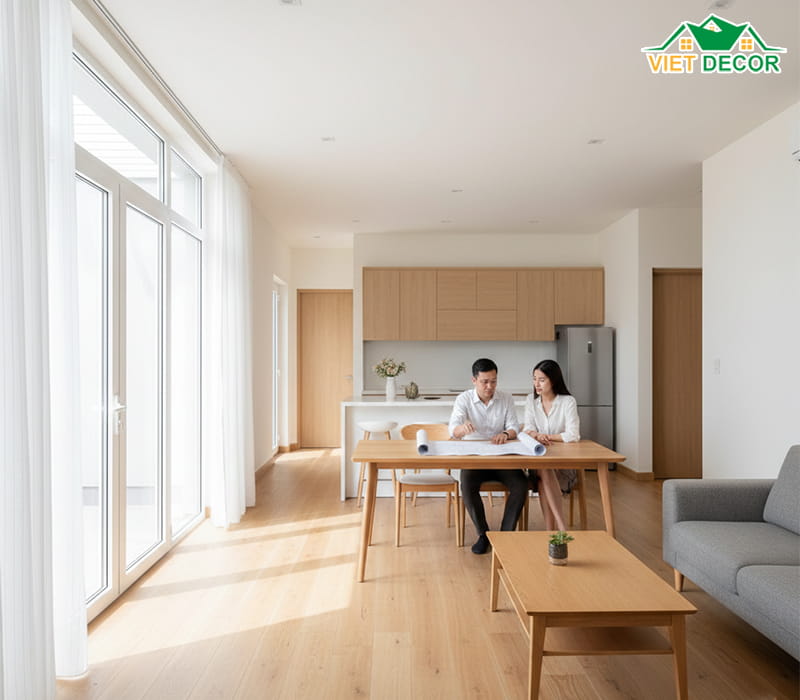 Lưu ý quan trọng khi thiết kế nội thất nhà 8x10m 1 tầng