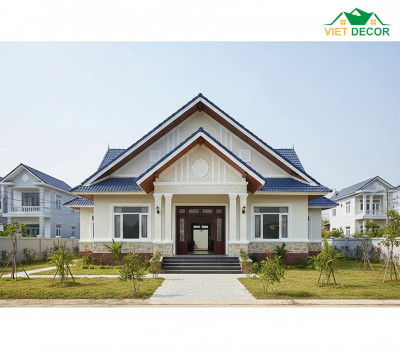 Mẫu nhà 1 tầng 8x10m mái Thái sang trọng