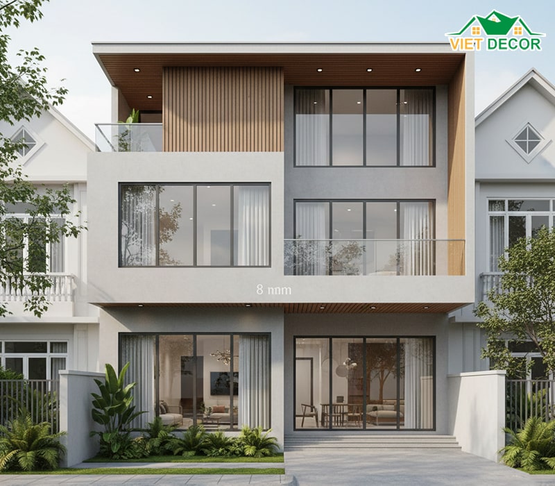 Mẫu nhà 2 tầng mặt tiền 8m sâu 10m
