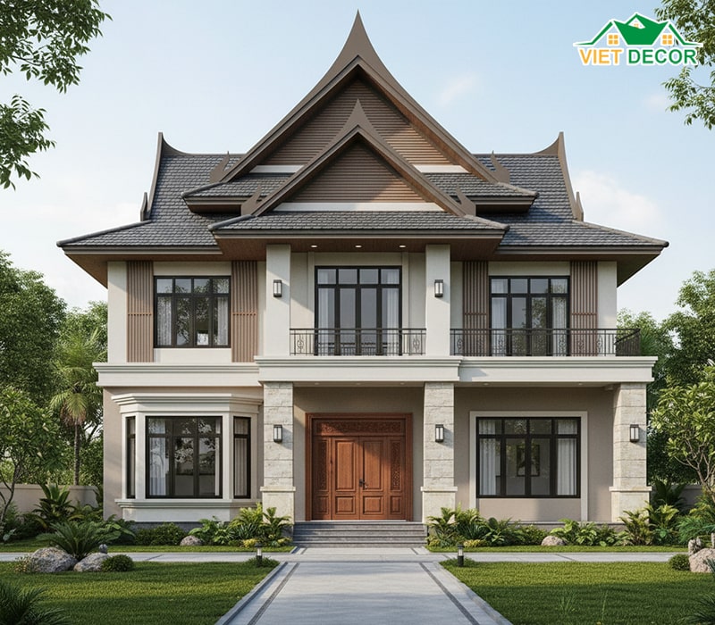 Nhà mái Thái mặt tiền 8m sâu 10m