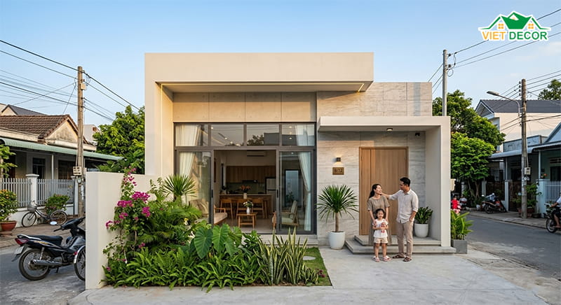 Mẫu nhà cấp 4 mặt tiền 8m sâu 12m hiện đại