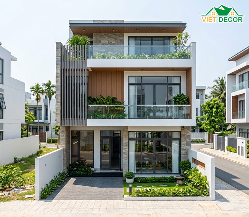 Mẫu nhà biệt thự mini 8x12m sang trọng