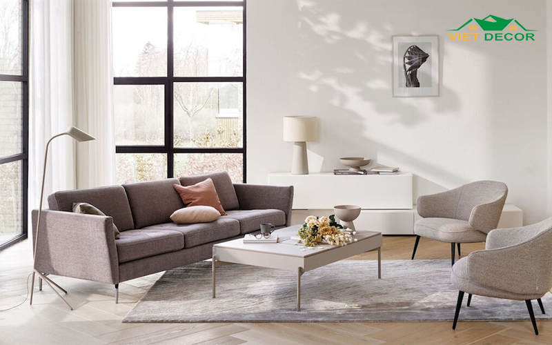 Phòng khách nhỏ 15m2 tối giản, sang trọng