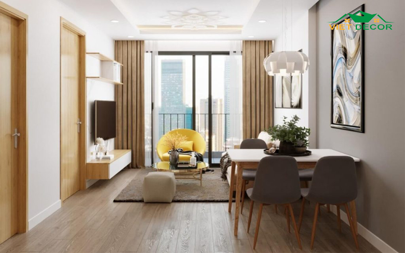 Phòng khách nhỏ 15m2 thiết kế không gian mở