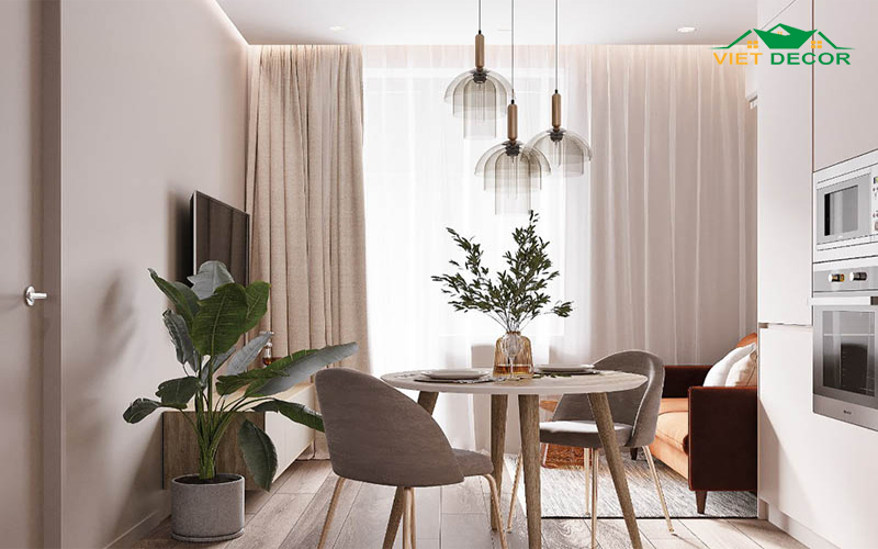Trang trí phòng khách nhỏ 15m2 kết hợp với cây xanh