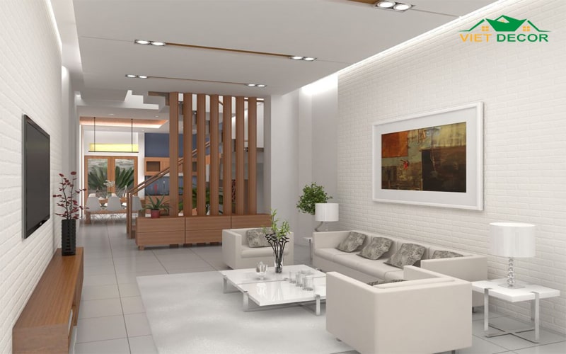 Mẫu thiết kế phòng khách nhà cấp 4 đẹp, hiện đại