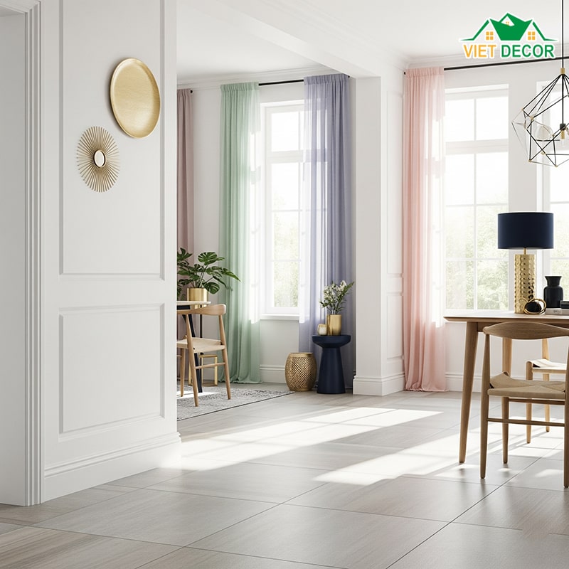 Tông màu chủ đạo chiếm phần lớn ngôi nhà
