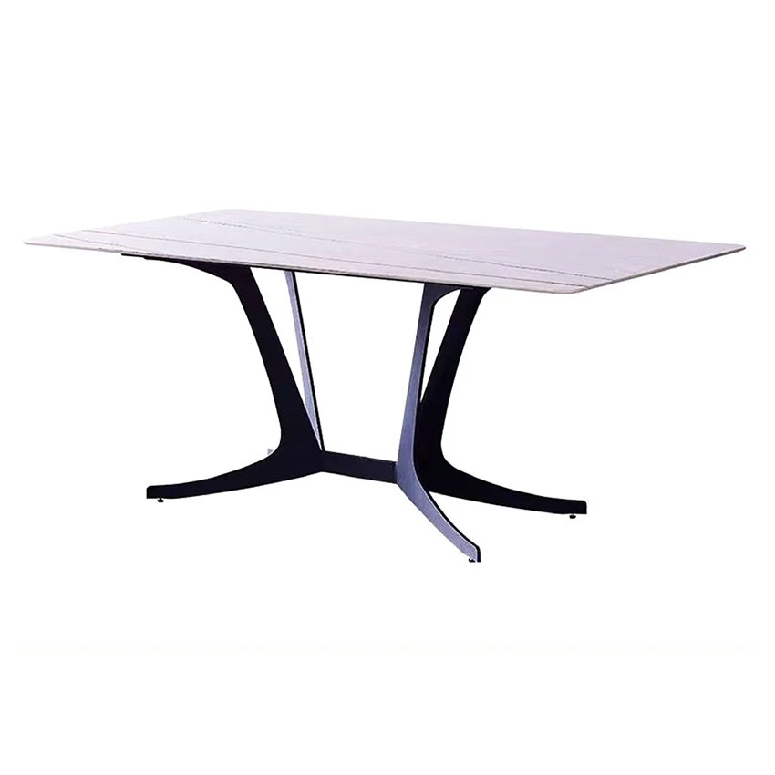 Bàn ăn mặt đá chân sắt BA03