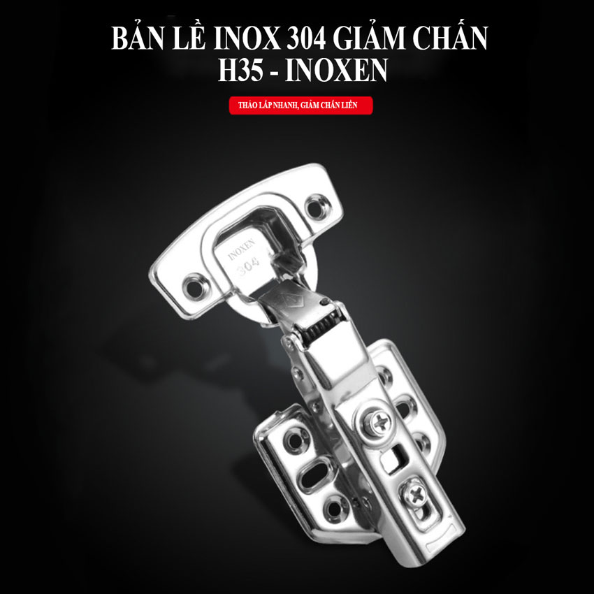 Bản lề inox giảm chấn Inoxen H35/H33