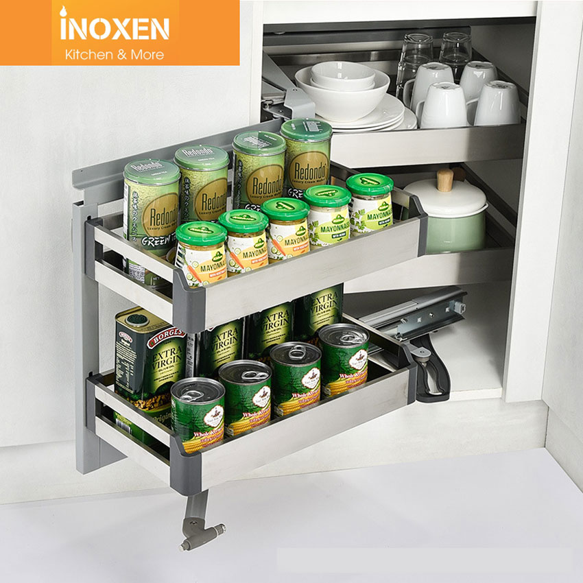 Kệ góc liên hoàn inox hộp Inoxen KGH-90L/R