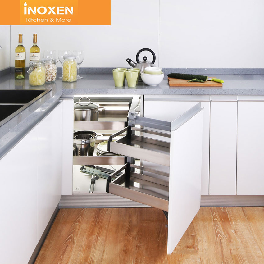 Kệ góc liên hoàn inox hộp Inoxen KGH-90L/R