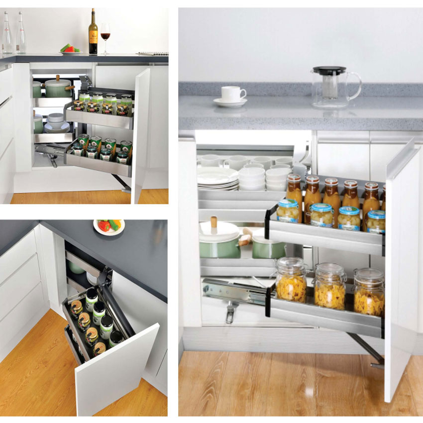 Kệ góc liên hoàn inox hộp Inoxen KGH-90L/R