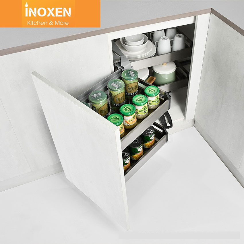 Kệ góc liên hoàn inox hộp Inoxen KGH-90L/R