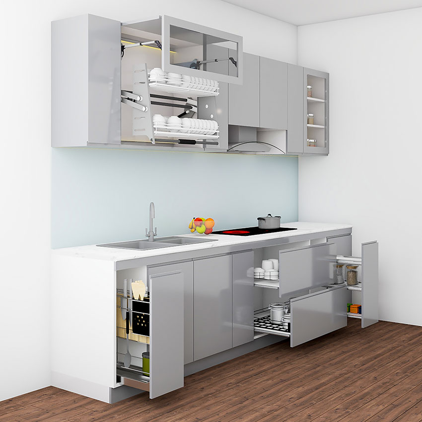 Tủ bếp hiện đại chữ I dài 2.7 mét