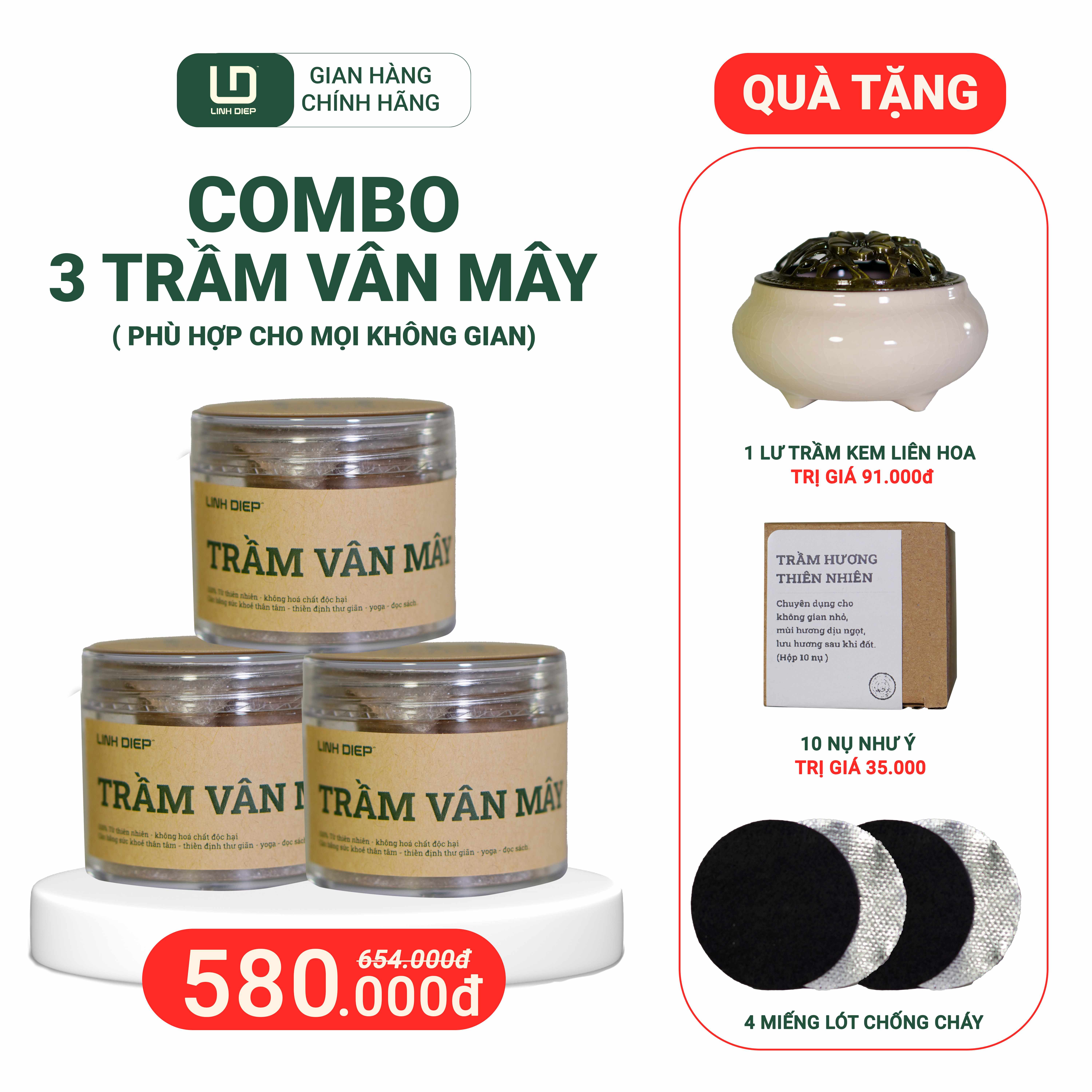 COMBO 3 HỘP TRẦM VÂN MÂY